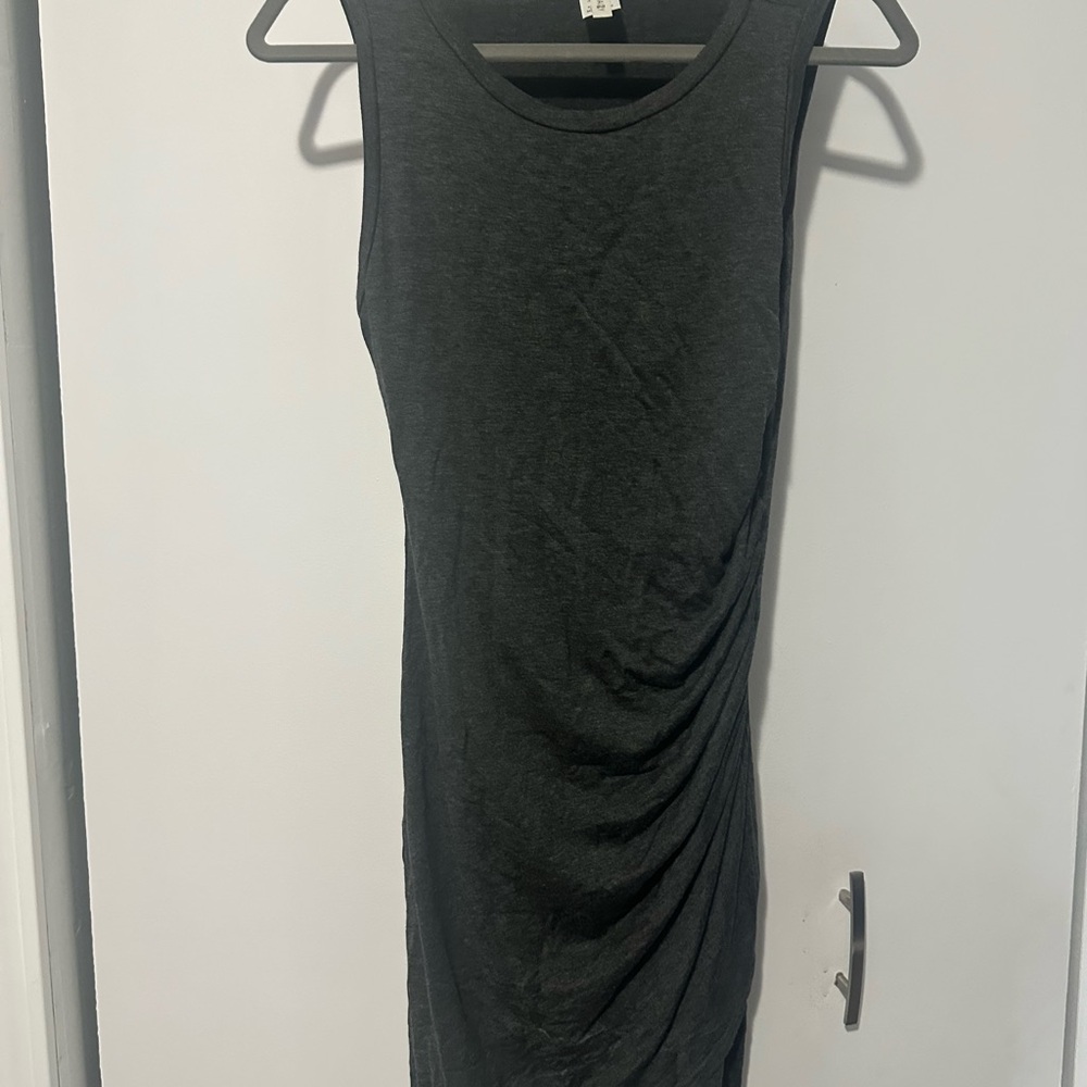 Sleeveless Black Ruched Bodycon Dress - Brand Unspecified